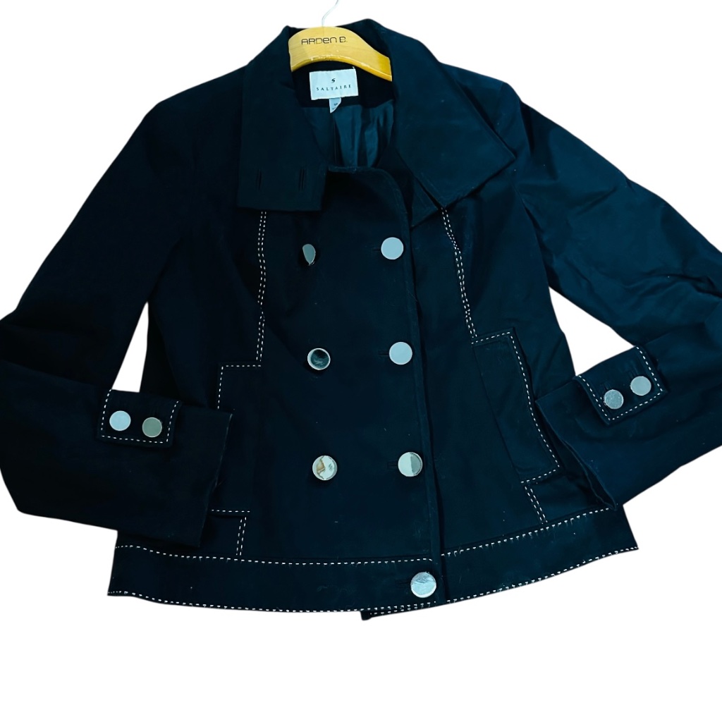 Saltaire Blaizer Jacket Black Size 10 Cotton